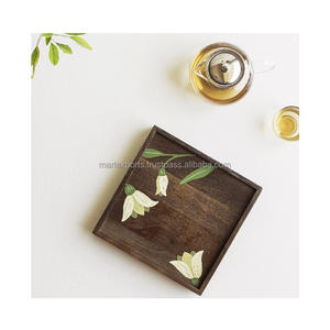 Plateau décoratif ovale ou rectangulaire en bois écologique de luxe pour servir des boissons ou pour la décoration de la maison - Product Image 3