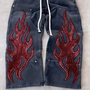 Pantalon de survêtement oversize en double tissu de haute qualité pour homme, style streetwear, coupe large, baggy, pour l'entraînement - Product Image 3