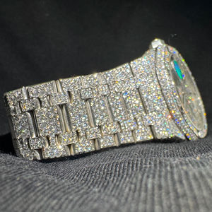 Reloj de Pulsera Unisex de Lujo con Diamantes de Imitación VVS, Cuarzo Moissanite, Movimiento ETA, Diseño Cuadrado de Acero Inoxidable, a la Moda, Resistente al Agua - Product Image 1