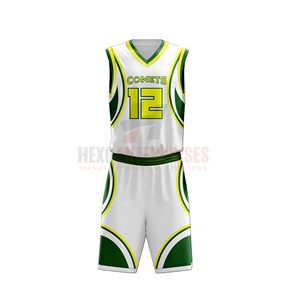 Uniforme de basket-ball personnalisé en tissu polyester, imprimé par sublimation, confortable, pour équipe de club - Product Image 4
