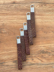 Nouveau véritable fait à la main Western élégant en cuir gaufré porte-poignet porte-clés imprimé floral porte-clés personnalisés en cuir véritable bracelets - Product Image 3