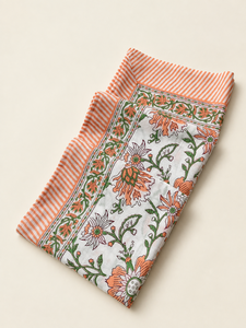 Floral Print Cover Up Beach <b>Sarong</b> Lightweight Sun Blanket Orange Green White Travel Towel - Product Image 1