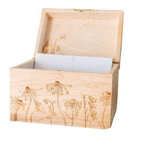 Caja de Recetas de Madera con Tarjetas de Recetas Opcionales y Separadores, Caja para Tarjetas de Recetas para Organizador de Cocina y Regalos de Despedida de Soltera - Product Image 1