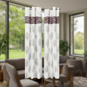 Modern Polyester Plant Pattern <b>Window</b> <b>Curtain</b> 4x9 Feet Pinch Pleat for Home French <b>Windows</b> Soft Durable Washable - Product Image 3