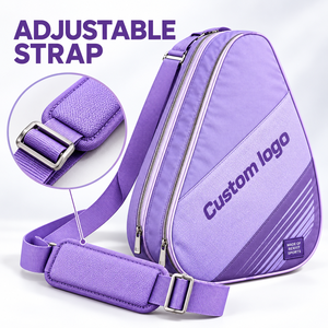 Sac de transport pour raquette de padel Rexfit Sports avec logo personnalisé, poches zippées en forme de larme, face texturée et bandoulière réglable - Product Image 4