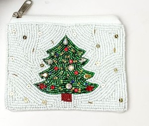 <b>Christmas</b> <b>Tree</b> Beaded Coin Purse Handmade <b>Mini</b> Zipper Pouch Fabric Change Bag Gift Souvenir - Product Image 4