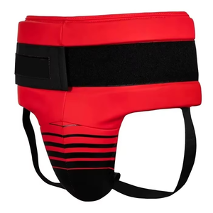 Protège-entrejambe en néoprène pour homme, rouge et noir, fermeture auto-agrippante, équipement de protection sportive réglable pour adultes CARE MASTER - Product Image 3