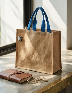 Decorative Natural Jute Return <b>Gift</b> <b>Bag</b> with Cotton Rope Handles for Wedding Birthday Festive and Event Favors - Product Image 2
