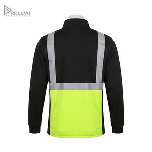 Sudadera de Seguridad Personalizada de Alta Visibilidad con Cierre de Cremallera, ANSI Clase 2, Dos Tonos, Cinta Reflectante Amarilla, Manga Larga, Ropa de Trabajo - Product Image 3