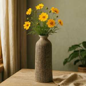 Elegant Black Ceramic Vase - Boho Chic Decorative Centerpiece Ceramic Vase Luxury Home Decorative Big Flower Ceramic Vase By UO - Product Image 5