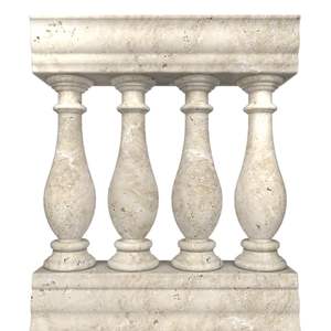 Balustres en marbre travertin, marches en pierre, escalier intérieur/extérieur, décoratif, durable, design élégant - Product Image 1