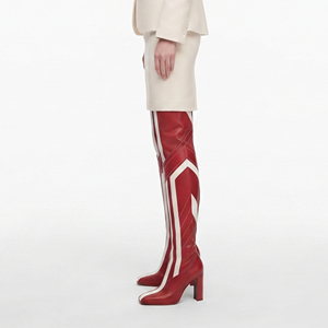 Bottes cuissardes en cuir pour femmes, design personnalisé, vente en gros, cuir de qualité supérieure - Product Image 4