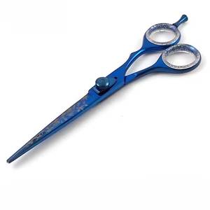 Ciseaux de coiffure professionnels Morje en acier inoxydable bleu à manche long et pointe affûtée pour droitiers, taille 28 - Product Image 4