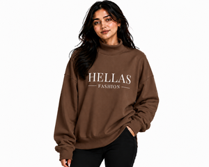 Sweat-shirt d'hiver pour femme, col montant uni, en mélange de coton brossé de qualité supérieure, coupe-vent, respirant, personnalisable sur le devant, OEM, marque privée - Product Image 1