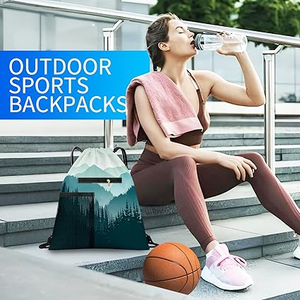 Mochila con cordón para deportes, gimnasio, playa, yoga, baile, viajes, camping, senderismo, 16x20 pulgadas, para hombres y mujeres - Product Image 5