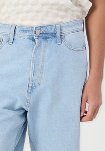 Pantalones Cortos de Mezclilla para Hombre, Diseño de Cintura Alta, Pierna Recta, Lavado Claro, Estilo Casual de Verano, Tejido Transpirable de Algodón - Product Image 1