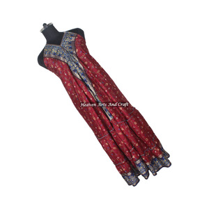 New Bohemian New Arrivals V Neck <b>Dress</b> Elegant Casual Women Long <b>Dress</b> <b>Custom</b> Sleeveless Vintage Print Sari Beach Summer <b>Dress</b> - Product Image 1