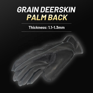 Guantes de Motocicleta de Piel de Ciervo Negra de Alta Calidad para Conducir - Product Image 3