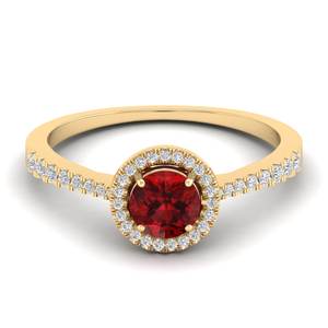 Anillo REYES con Halo de Granate de Corte Brillante Redondo de 0.84 Quilates en Plata de Ley 925 con Moissanita VVS, Anillos de Compromiso para Mujer - Product Image 6
