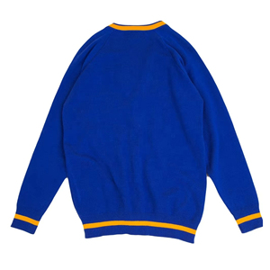 <b>Men's</b> and Women University Acrylic Knitted <b>Cardigan</b> Sweater V Neck Button up <b>Long</b> Sleeve Solid Color Winter Anti-Pilling Front - Product Image 2
