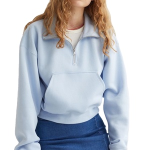 Sweat-shirt personnalisé à vendre, créez votre propre logo, dernière arrivée, sweat-shirt à demi-zip uni, best-seller, séchage rapide pour femmes - Product Image 3