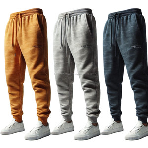 Men's Activewear <b>Joggers</b> Sweatpants Elastic Waist Flat Front <b>Stacked</b> Outdoor Sweat Pants Casual Style Cotton Track Pant Trousers - Product Image 4