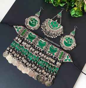 Juego de Joyería Afgana de Estilo Tradicional Hecha a Mano, Collar y Aretes Afganos para Mujer a Precio de Mayoreo y Bajo Costo - Product Image 6