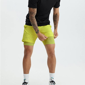 Wholesale Price Outdoor Use Men Double <b>Layer</b> Shorts Custom Logo Oversized Light Weight Solid Casual <b>Mid</b> Waist - Product Image 4