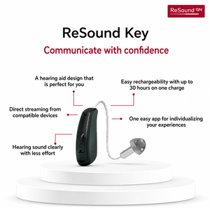 Audífonos recargables digitales ReSound Key 461 RIE, audífonos inalámbricos con Bluetooth para adultos, máquina auditiva programable - Product Image 3