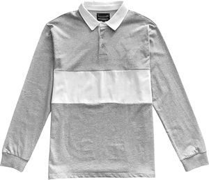 Polo de rugby personnalisé pour homme, bleu royal et blanc, à blocs de couleur, manches longues, respirant, coupe classique, vêtements de sport pour adultes - Product Image 6