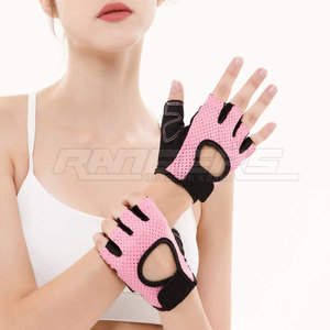 Black Pink Womens Gym Gloves <b>Half</b> Finger Breathable Workout Gloves Padded Palm Fitness Training Bulk OEM Ladies Exercise Gloves - Product Image 6