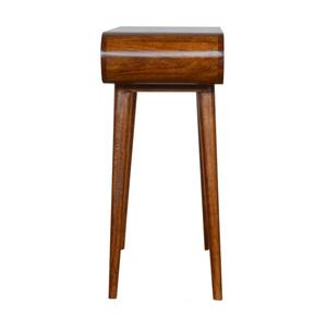 Escritorio Moderno para Pasillo en Hierro Marrón con Bordes Redondeados y Patas Anguladas, Mueble Pequeño para Entrada o Sala de Estar - Product Image 3