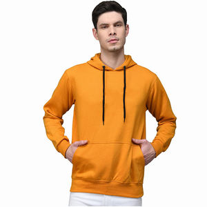 Sweat à capuche zippé tendance pour homme en molleton 100% coton avec cordon, logo personnalisé sur le devant, grandes tailles, coupe oversize unie pour l'automne - Product Image 3