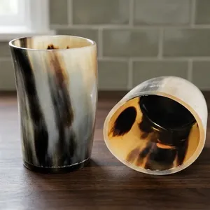 REHMAN CRAFT Verre artisanal écologique en corne de buffle rustique de forme naturelle pour mariage, Halloween, Noël et décoration intérieure - Product Image 3