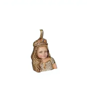 Pendentif visage en moissanite de haute qualité, sertissage griffe émaillé, en argent 925 plaqué or, religieux, unisexe, personnalisé - Product Image 1