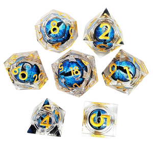 Mehrfarbige Augapfel-Harzwürfel 7-teilig Schwebende Augen Polyedrische <span class=keywords><strong>DND</strong></span>-Würfel für COC Cthulhu Tabletop-RPG-Spiele Halloween-Horror-Würfel - Product Image 2