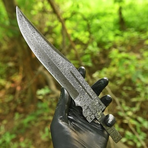 Couteau de chasse Bowie industriel de 10 pouces en acier Damas fait main, à pointe tombante, pour fabrication de couteaux OEM, couteaux Viking - Product Image 2