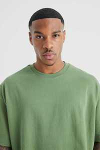 Wholesale Men's Custom Regular Fit Knitted T-Shirts High Quality 300 Gsm Trendy 100% Cotton Heavy Weight <b>Plain</b> Crew Neck <b>tshirts</b> - Product Image 3