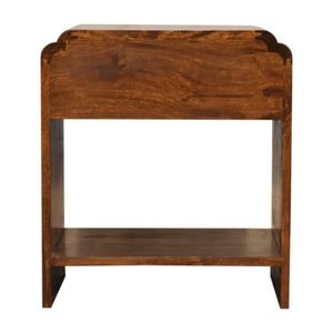 Mesita de Noche Moderna de Madera de Caoba Maciza con Cajón y Estante Abierto para Dormitorio - Product Image 6