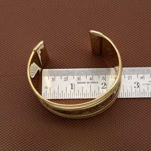 Brazalete de aleación de cobre con diseño de plantas, estilo vintage, joyería unisex, chapado en cobre antiguo, artesanía de metal de cobre para hombres y mujeres - Product Image 4