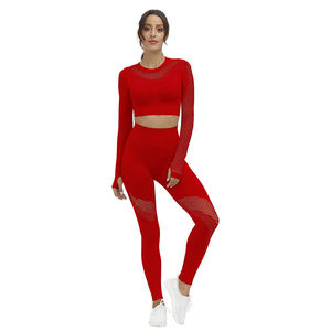 Ensemble 2 pièces de leggings et soutien-gorge de yoga pour femmes, respirant, séchage rapide, écoresponsable, en Spandex/Polyester, pour entraînement et fitness - Product Image 5
