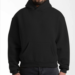 Sudadera con Capucha para Hombre, Corte Regular, Color Sólido, Algodón French Terry, Informal, con Bolsillo Delantero, para Otoño - Product Image 3