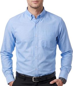 Camisa de Vestir Formal para Hombre, de Alta Calidad, Antiarrugas, de Secado Rápido, 100% Algodón Oxford, con Cuello Abotonado, para Otoño y Primavera - Product Image 5