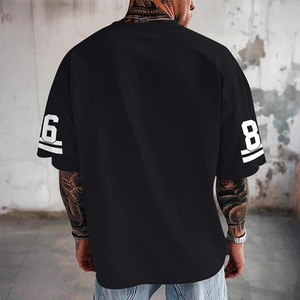 Camiseta Casual para Hombre con Estampado del Número 86 de Los Ángeles, Manga Corta, Cuello Redondo, Estilo Jersey - Product Image 4