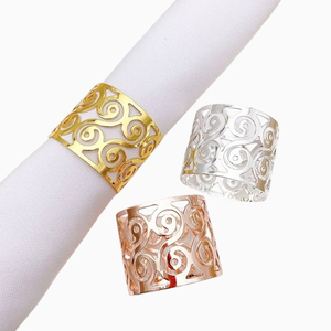 Hot Selling Stocked Modern Luxury Golden Mesh <b>Nest</b> Napkin Rings Holder Handmade <b>Round</b> Woven Metal Napkin Buckle For Dining <b>Table</b> - Product Image 5