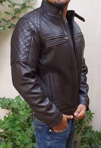Premium Black <b>Leather</b> <b>Jacket</b> <b>Men</b> Built Rugged Winter Performance Zipper Closure Nonwoven Lining XL Eco-Friendly Finished Vintage - Product Image 4