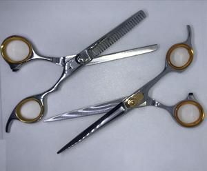 Juego de 7 Tijeras de Peluquería de Acero, Kit para Cortar, Entresacar y Texturizar el Cabello, con Estuche de Cuero, Profesional, para Estilistas, Salón y Hogar - Product Image 1