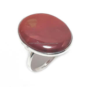 Best Selling 925 Sterling Silver Red River Jasper <b>Ring</b> for Women Thin Band Classic <b>Crystal</b> Healing <b>Ring</b> Rhodium Perfect Gift for - Product Image 5