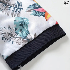Flower Sublimation Printing Summer Outdoor Shirts, Stretch Shorts Sleeve Men's <b>Clothes</b> Printed Men's Polo Shirt - Product Image 5