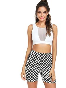 Pantalones cortos de entrenamiento de gimnasio transpirables de secado rápido para mujer, pantalones cortos de Fitness que absorben la humedad con decoración de patrones - Product Image 2